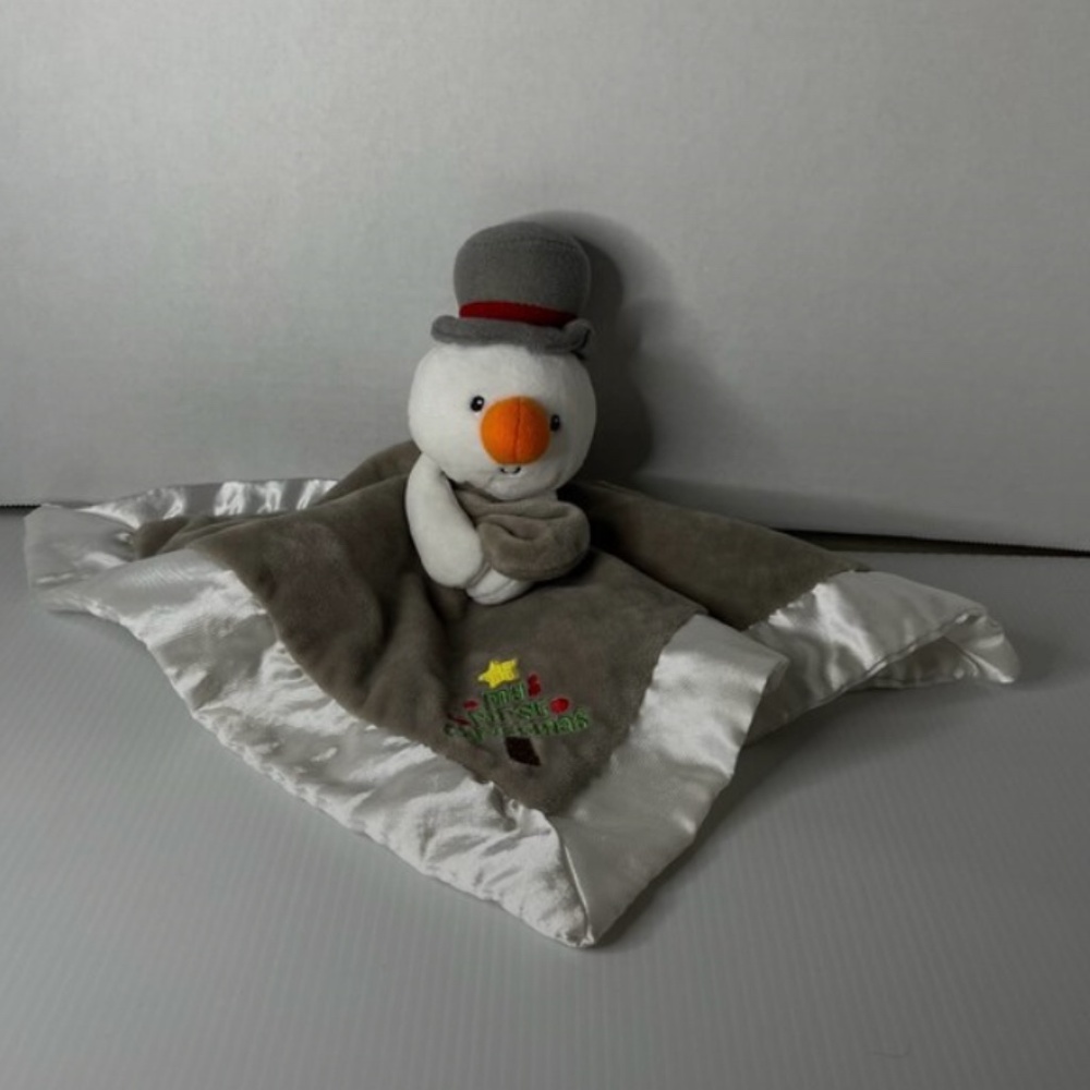 Baby Gund Snowman Lovey “Baby’s 1st Christmas” Security Blanket Lovie 4061087